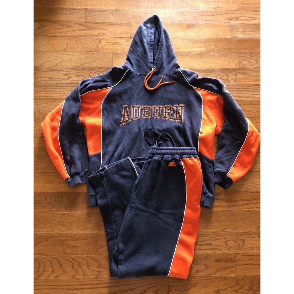 Vintage 90s Starter Auburn Tigers NCAA Sweatsuit Hoodie & Pants Mens Large